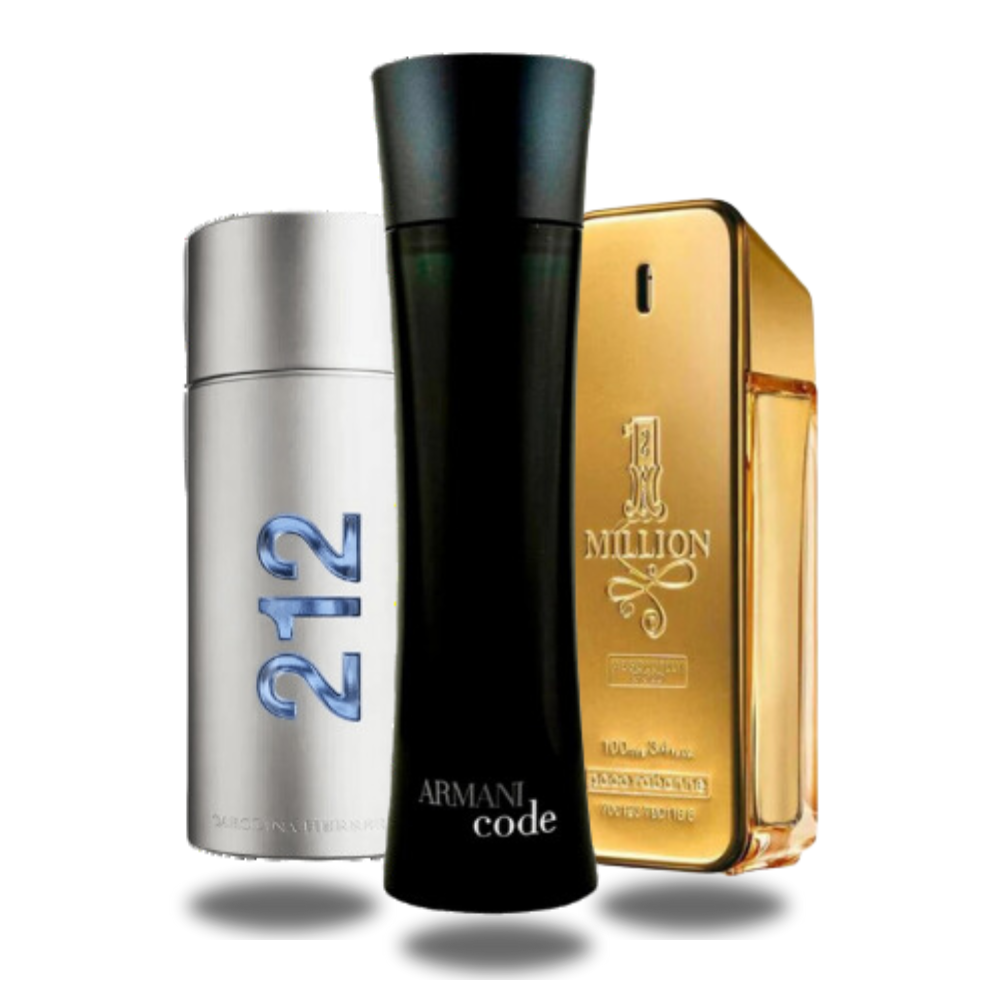 Combo Promozionale di 3 Profumi 212 Men NYC, Paco Rabanne One Million e Armani Code Homme 100ml