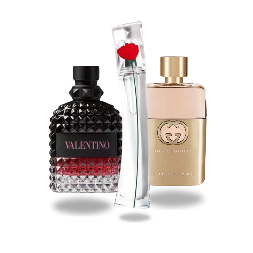 Combo Promozionale di 3 Profumi Gucci Guilt, Valentini Intense, Flower e Kenzo 100ml