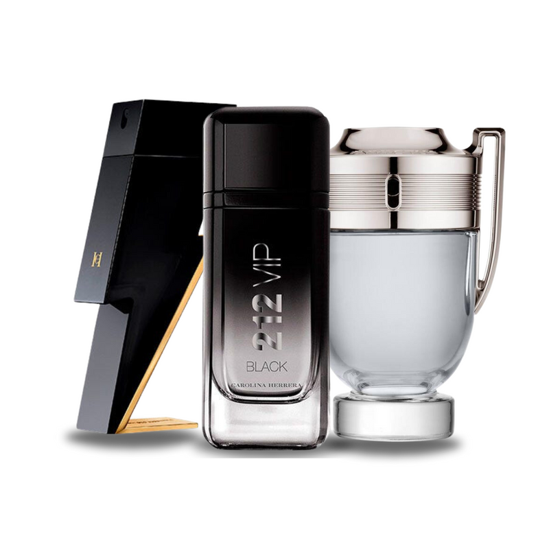 Combo di 3 Profumi Carolina Herrera BAD BOY, Carolina Herrera 212 VIP BLACK e Paco Rabanne INVICTUS 100ml