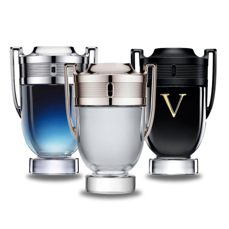 Combo di 3 Profumi Paco Rabanne INVICTUS LEGEND, Paco Rabanne INVICTUS e Paco Rabanne INVICTUS VICTORY 100ml