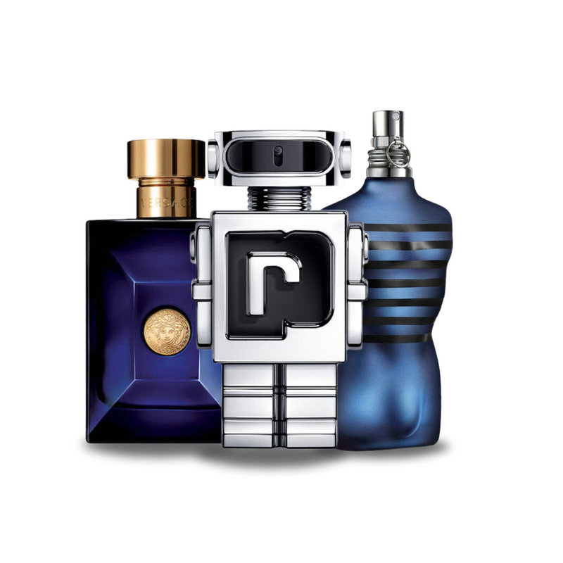 Combo di 3 Profumi Versace DYLAN BLUE, Paco Rabanne PHANTOM e Jean Paul Gaultier ULTRA MALE 100ml